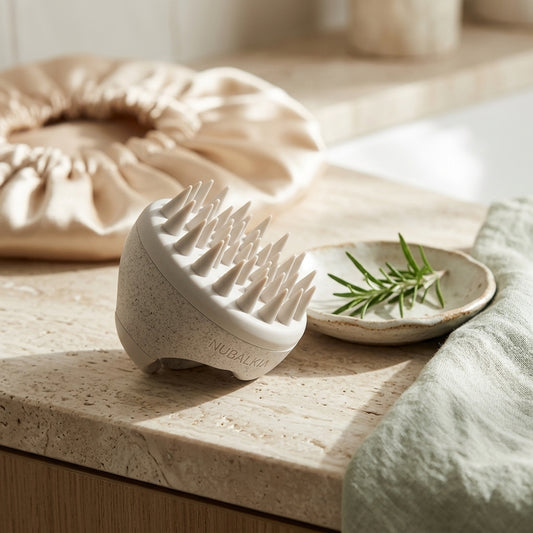 Masseur de cuir chevelu — Paille de blé et silicone | Stimule la pousse