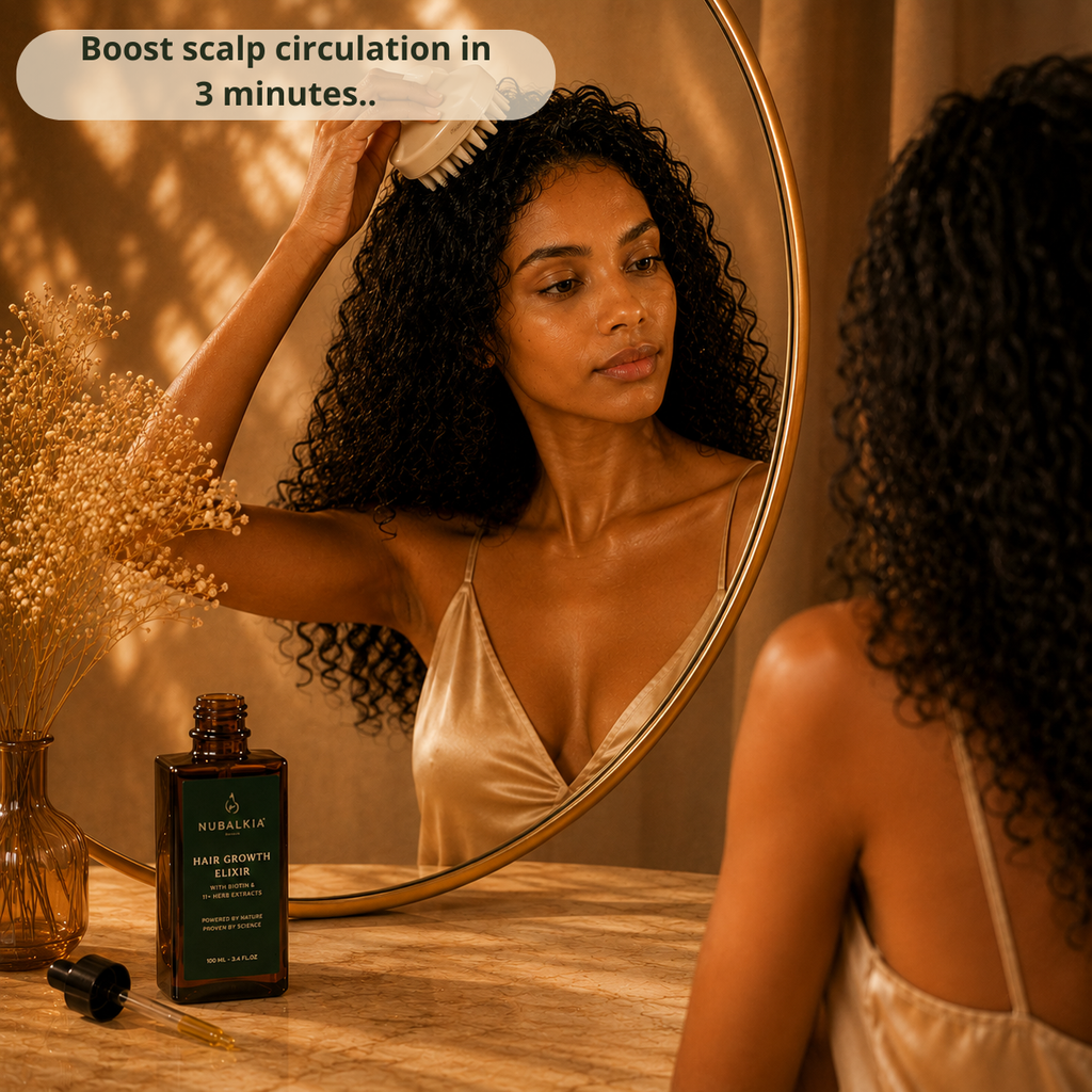 NUBALKIA scalp massager customer review scalp circulation edges regrowth