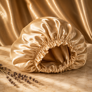 NUBALKIA silk bonnet Grade 6A Mulberry silk champagne gold product photo