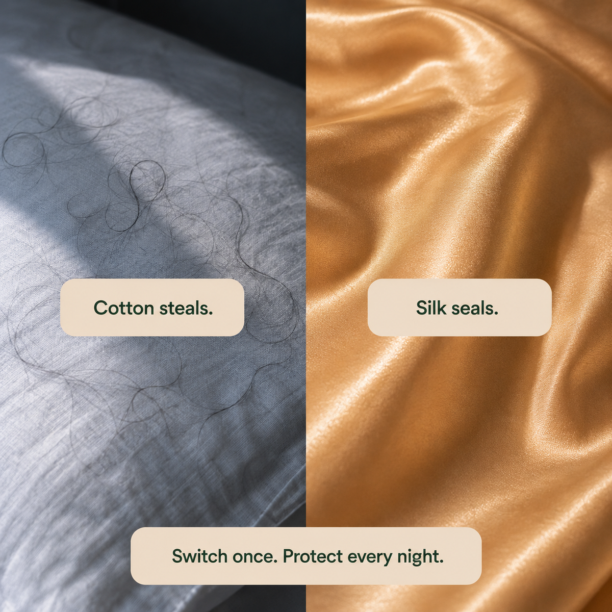 NUBALKIA silk bonnet cotton vs silk comparison nighttime hair friction