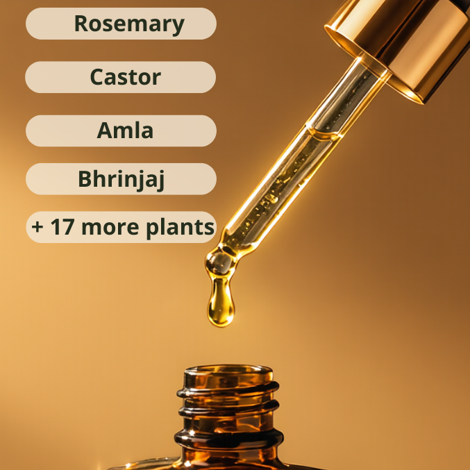 NUBALKIA elixir dropper rosemary castor amla bhringraj 21 ancestral botanicals