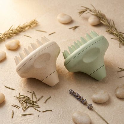 Masseur de cuir chevelu — Paille de blé et silicone | Stimule la pousse