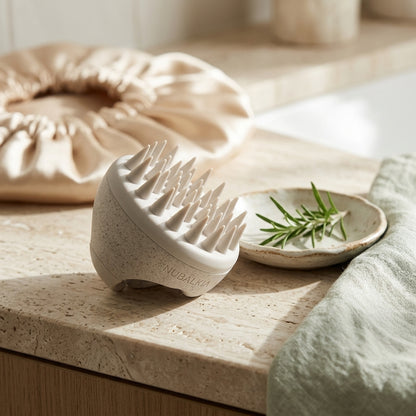 Masseur de cuir chevelu — Paille de blé et silicone | Stimule la pousse